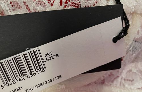 $245 I.D.Sarrieri Womens White Valerie Balconette Floral Lace Bra Size 34B