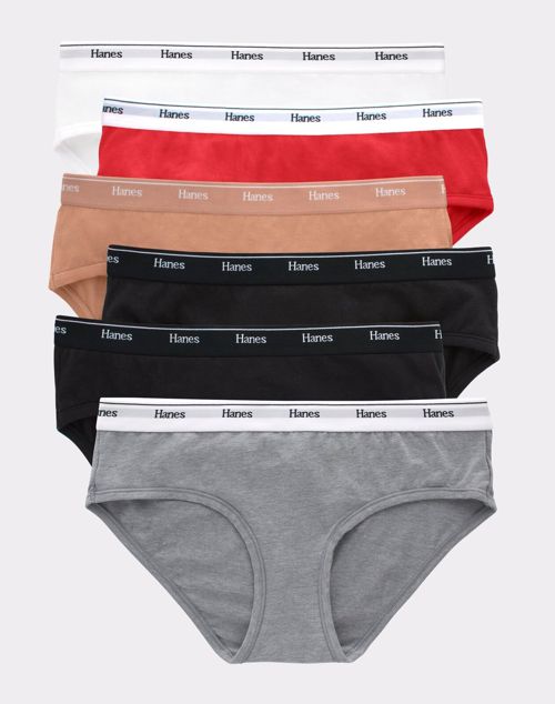 Hanes Originals Women's Hipster Underwear, Breathable Stretch Cotton, 6-Pack