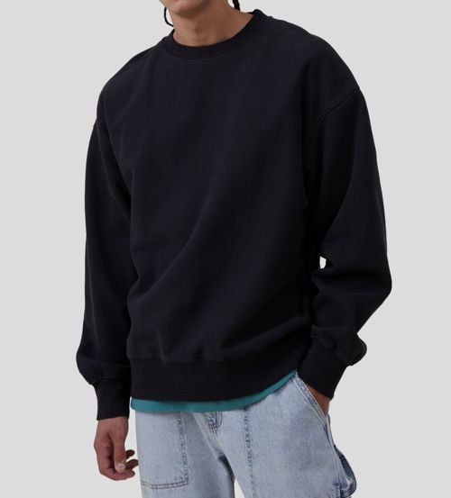 Cotton On Men's Black Oversized Fleece Sweater Size 2XL