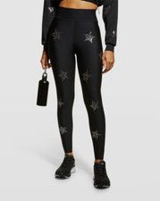 $178 Ultracor Women's Black Star Side High Waist Spandex Legging Pants Size S