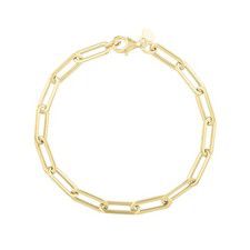 Kylie Harper Ladies 14k Gold THICK 4.8mm Paperclip Statement Bracelet