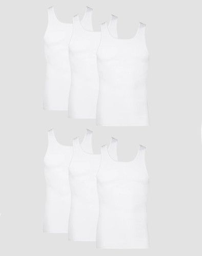 Hanes Men's TAGLESS ComfortSoft White A-Shirt 6-Pack Shirts Tank FreshIQ Value