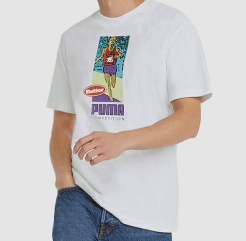 $45 Puma Men's White Puma x Butter Goods Short-Sleeve T-Shirt Size XXL