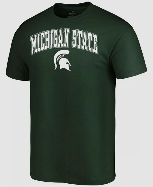 $20 Fanatics Men Green Short-Sleeve Crewneck Michigan State Graphic T-Shirt Sz L