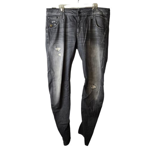 G-Star Raw GS01 South East Distressed Gray Denim Arc 3D Slim Men's Jeans 38x36