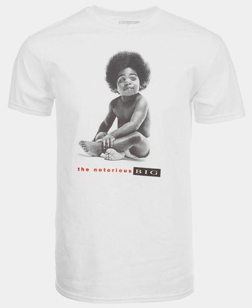 NEW $84 Merch Traffic Men's White Short-Sleeve Crew-Neck Notorious BIG T-Shirt S