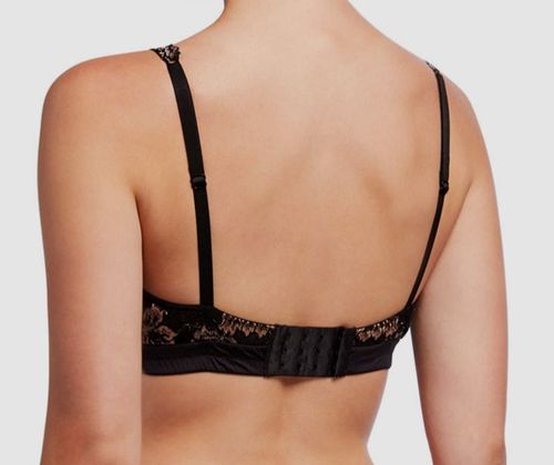 $79 Cosabella Women's Black Floral Stretch Lace Triangle Bralette Size S