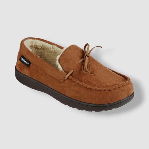 Isotoner Men's Brown Memory Foam Microsuede Nigel Moccasin Slippers Size 11-12