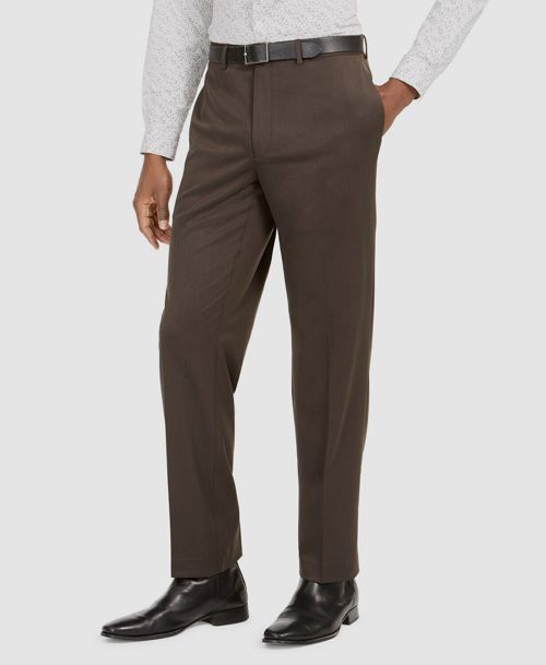 $165 Marc New York 35W 32L Men's Brown Modern Fit Textured Suit Trousers Pants