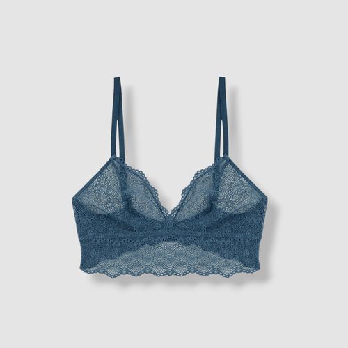 $120 Else Women's Blue Scalloped Lace Triangle Bralette Bra Size M