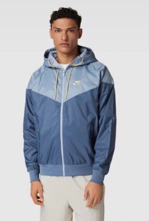 Men Nike Jacket Sportswear Heritage Wind Runner Sky Blue/Light Blue 727324-492