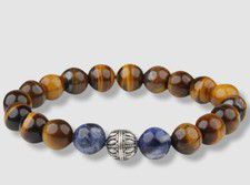 Bespoke Men's Brown Tiger Eye Silky Marbled Bracelet