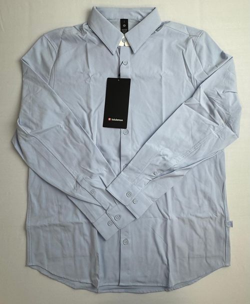 lululemon New Venture Classic-Fit Long-Sleeve Shirt Blue Linen . Size XL. NWT