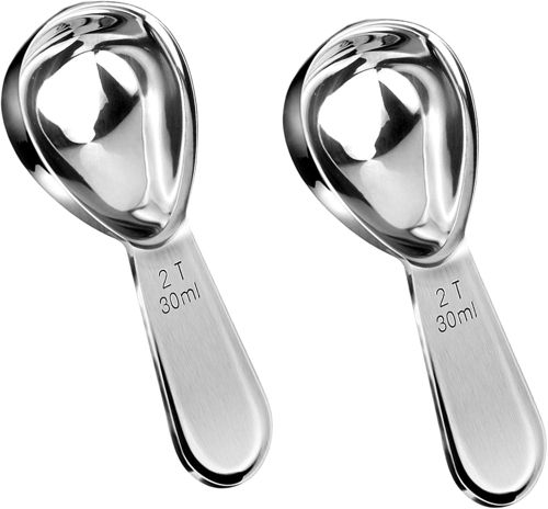 2 Pcs Coffee Scoop, 18/8 Stainless Steel Coffee Tablespoon Measuring Spoons, 2 T
