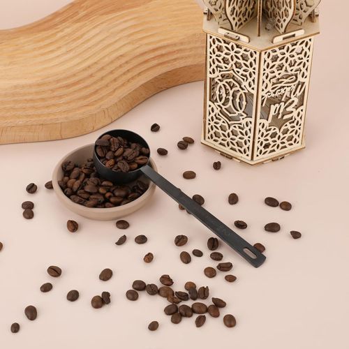 Metal Measure Spoon 2 Tablespoon Coffee Scoop 4.7In Black Long Handle 18/8 Stain