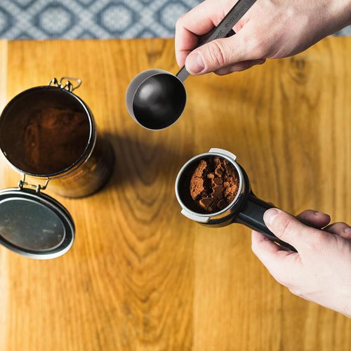 Metal Measure Spoon 2 Tablespoon Coffee Scoop 4.7In Black Long Handle 18/8 Stain