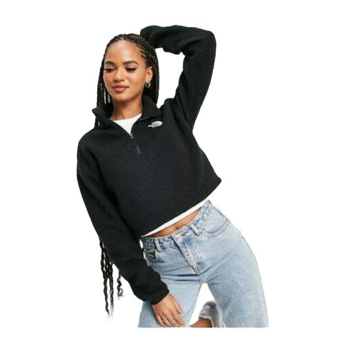 The North Face Women's Jacket 1/2 Zip Cropped Glacier Soft Fleece Pullover Top