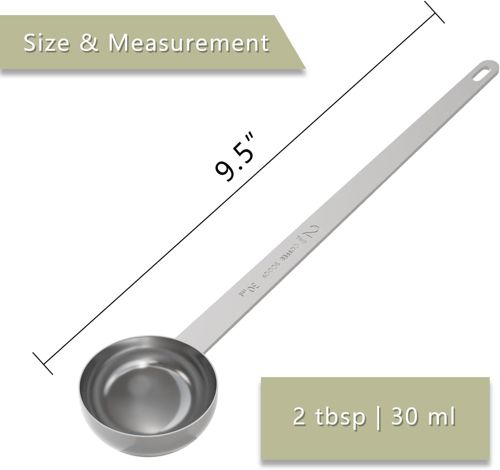 2 Tablespoon Coffee Scoop, 9.5” Long Handle Measuring Spoon, Two Tbsp (30 Ml) Co