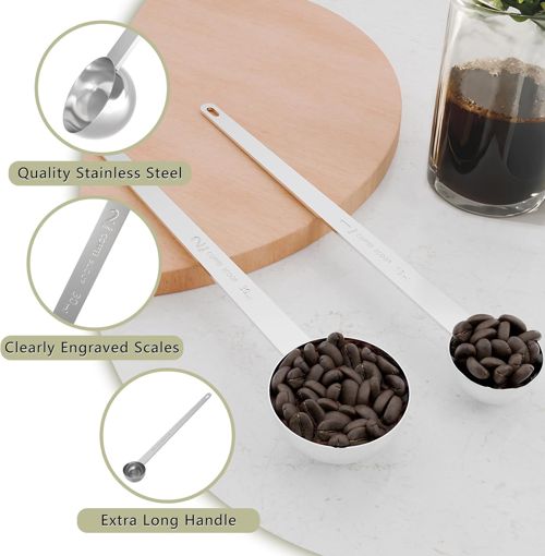 2 Tablespoon Coffee Scoop, 9.5” Long Handle Measuring Spoon, Two Tbsp (30 Ml) Co