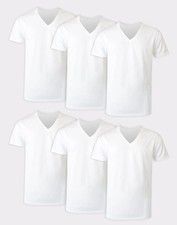 Hanes Men's Undershirt 6-Pack T-Shirt Short Sleeve FreshIQ ComfortSoft V-Neck