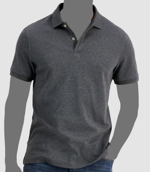 $39 Club Room Men's Gray Soft Touch Short-Sleeve Interlock Polo Shirt Size L