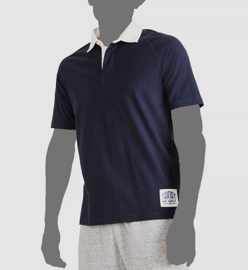 $54 Dockers Men's Blue Regular-Fit Rugby Polo Shirt Size XL