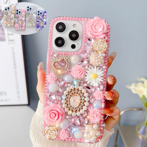 For iPhone 16 Pro Max/15/14 Shockproof Bling Glitter Diamond Hard Back Girl Case