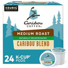 Caribou Blend Decaf Coffee K-Cups, Medium Roast, 24 Count