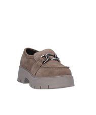 Women's Igi & Co Moccasin Driving Style Chunky Loafer Suede Mud 2" Heel