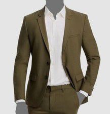 Hugo Boss Men's Green Solid Art Extra Slim Fit Suit Jacket Size 40R