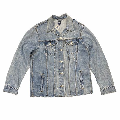 NWT GAP Women's Denim Jacket SMALL Lighter Wash Destroyed #468242
