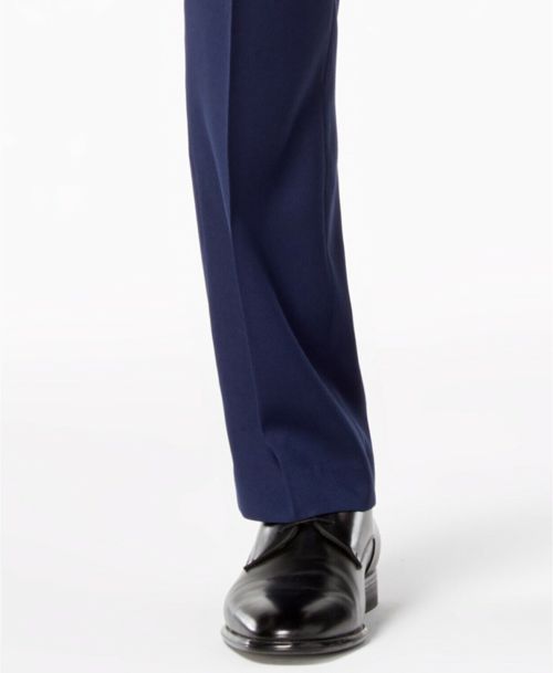 $285 Marc New York 35W 30L Men's Blue Modern Fit Neat Suit Trousers Dress Pants