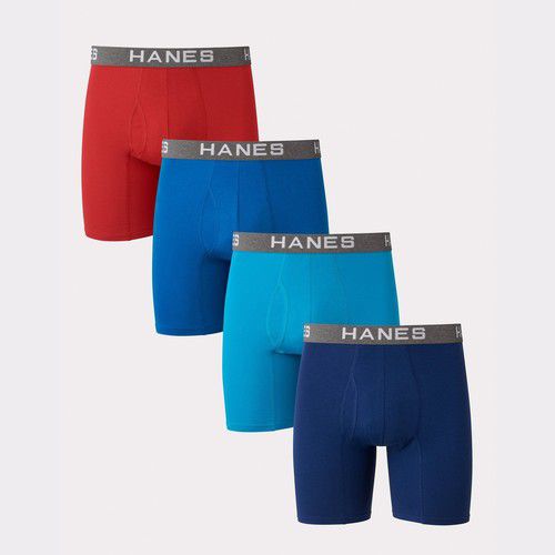 Hanes Men 4 Pack Boxer Briefs Comfort Flex Fit Ultra Soft Cotton/Modal Ultimate