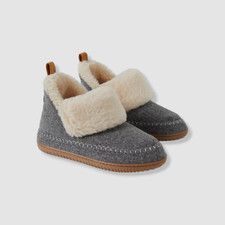 Dearfoams Alpine Women's Gray Moritz Bootie House Slipper Size 7