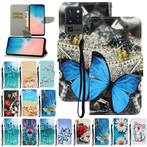 For Samsung S21+ S22 S23 Ultra Note 20 Wallet Leather Card Flip Stand Phone Case