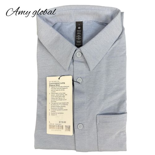 lululemon Commission Long-Sleeve Shirt Blue Linen/White. Choose Your Size. NWT