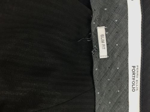 $85 Perry Ellis Men's Slim Fit Blue Stretch Stripe Trousers Dress Pants 38W 28L