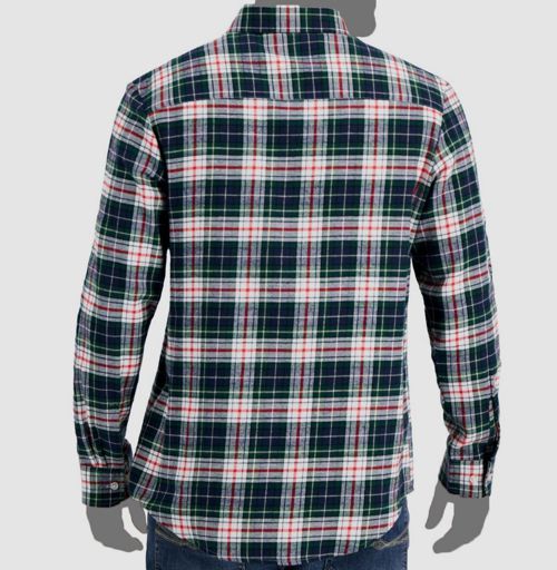 $40 Club Room Men's White Blue Green Red Flannel Button-Up Plaid Shirt Size M