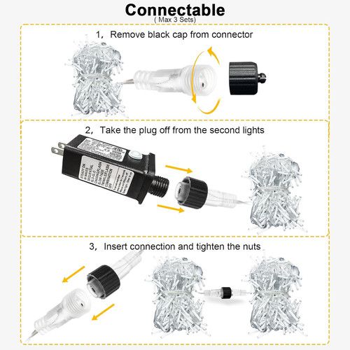 33Ft 400LED Waterproof Blue Icicle Lights for Outdoor Holiday Decor