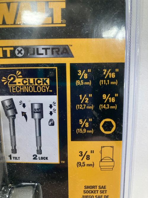 Dewalt Max Fit Ultra Sockets 1 Tilt 2 Lock 5 Sizes 2 Click Technology