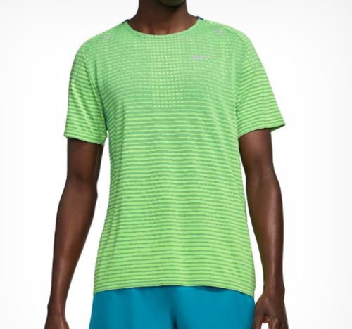 Nike Dr-Fit Techknit Running Green Activewear Performance Men's T-shirt Size M