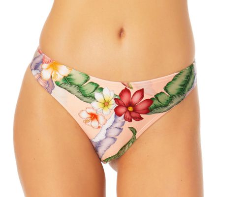 California Waves Women's Stretch Floral Lined Swim Hipster, Multi, Sz L