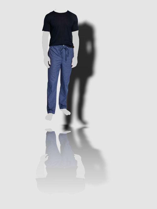 $135 Neiman Marcus Men's Blue Plaid Cotton 2-Piece Sleepwear Pajama Set Size XXL