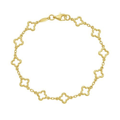 Kylie Harper Ladies 14k Gold Fashion Clover Link Bracelet