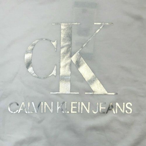 Calvin Klein Women's White & Silver Logo Tie Dye Block Drawstring Hoodie XXL