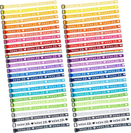 52-Pack Adjustable WWJD Bracelets for Men and Women, What Would Jesus Do Woven W