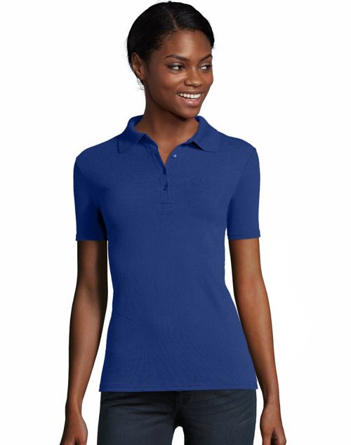 Hanes Pique Polo Short Sleeve Women's FreshIQ X-Temp Midweight Tagless 3 Button