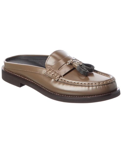 Brunello Cucinelli Leather Mule Women's Brown 37