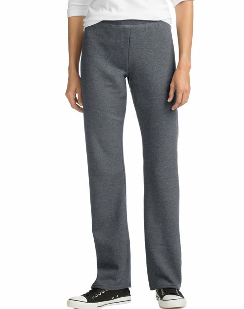 Hanes Women's Sweatpants Petite Open Bottom Leg ComfortSoft EcoSmart Elastic