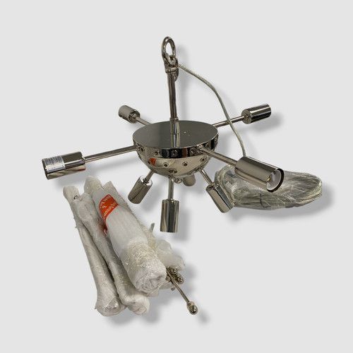 Jamie Young Silver Gray Smoke Glass Disk Pendant Hanging Light Fixture